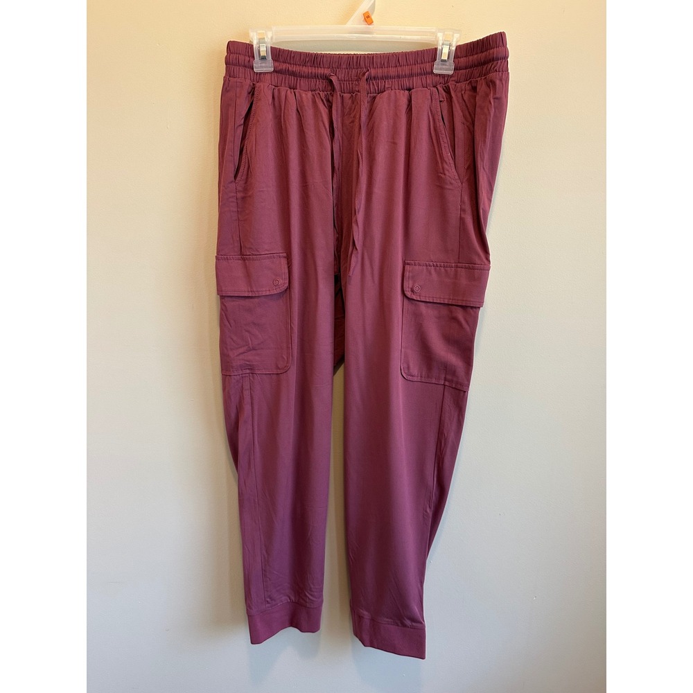Torrid Womens 0R Maroon Cargo Joggers Elastic Waist Drawstring Pants #0067